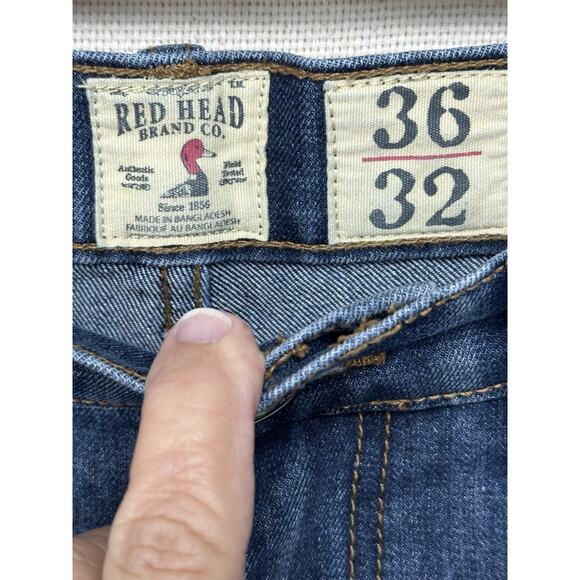 Red Head Jeans Men Size 36x32 Zip Fly Straight Leg Stretch Denim - Picture 3 of 10